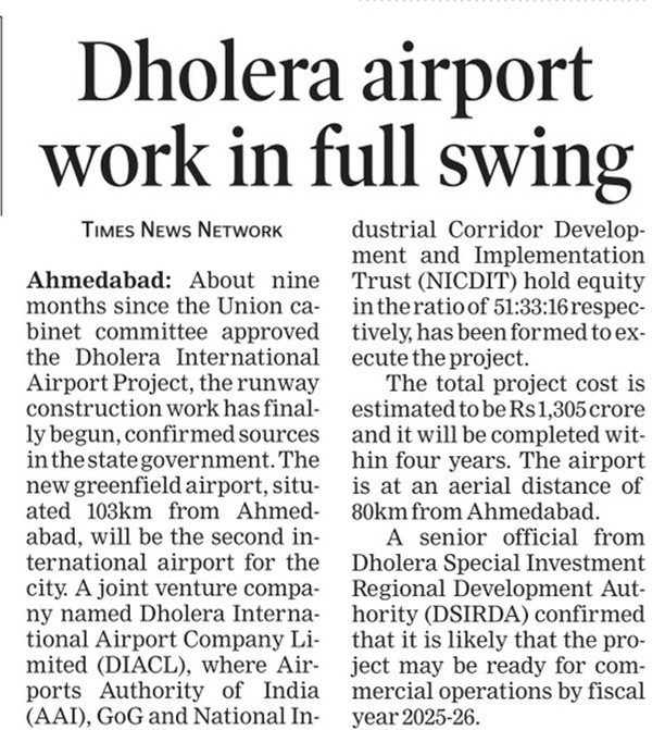  Dholera Latest news 